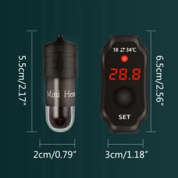 Aquecedor para aquário, termostato submersível com temperatura ajustável, 18 ℃-34 ℃, display digital, carregamento usb - Image 6