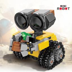 Filme clássico 200 + pçs mini robô wall-e moc blocos de construção modelo diy tijolos kits brinquedos criativos para crianças presentes adultos - Image 1