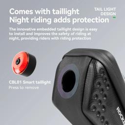 Rockbros 5 padrões selim de bicicleta resistente a riscos alto brilho saco de sela à prova dwaterproof água com luz traseira saco de casca dura - Image 2