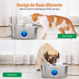 Newpet 108oz/3.2L Cat Water Dispenser de aço inoxidável para animais de estimação com filtro Bomba silenciosa Fonte automática para bebedouro de cães e gatos - Image 4