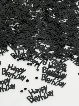 Decoração confete para festa de aniversário cor preta, 15g - Image 1