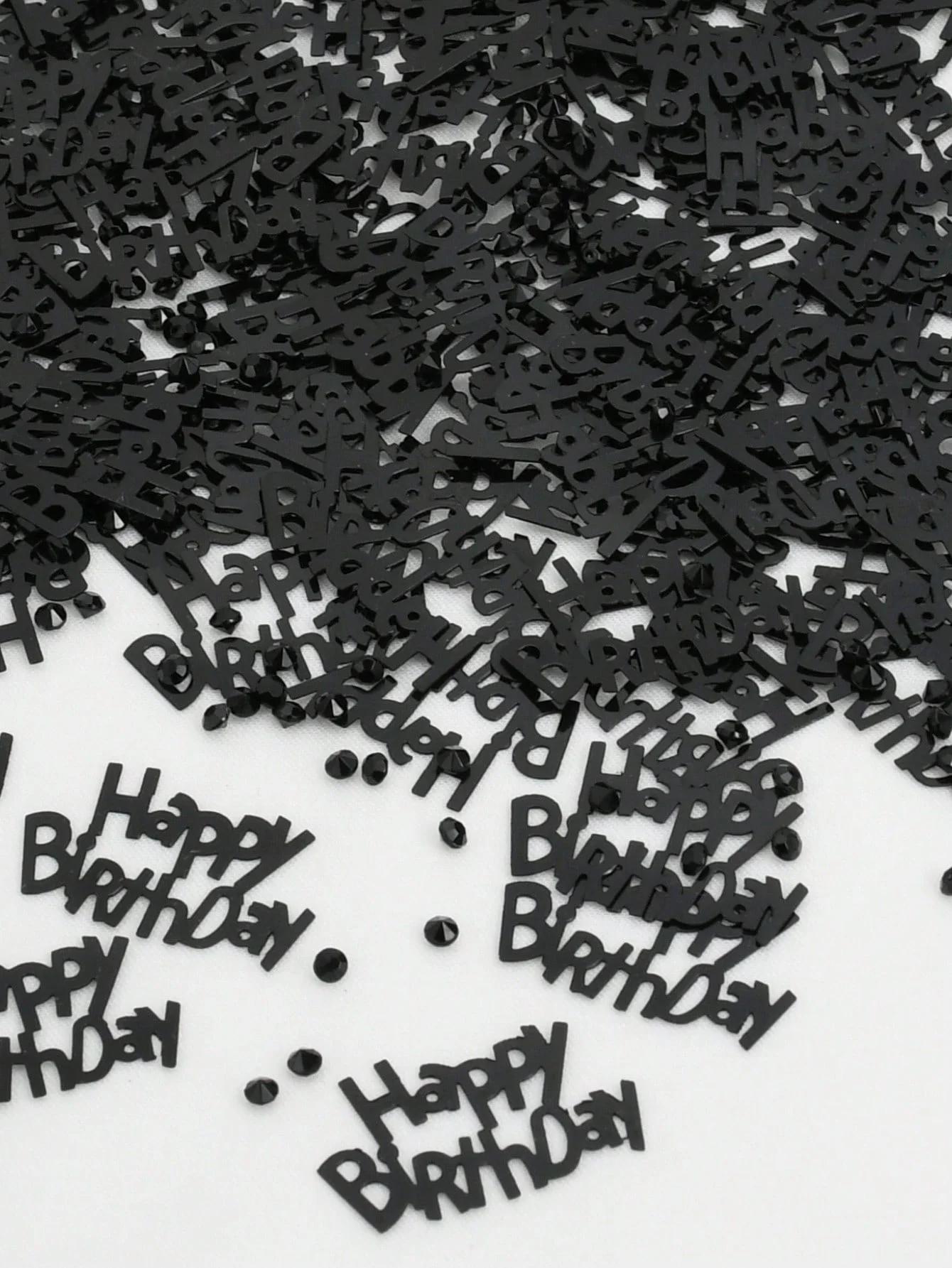 Decoração confete para festa de aniversário cor preta, 15g - Image 1