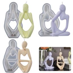 Molde De Silicone De Resina Epóxi 3D, Vela De Corpo Abstrato Europeu, Ornamentos De Retrato Do Pensador, Decoração De Casa Simples - Image 3