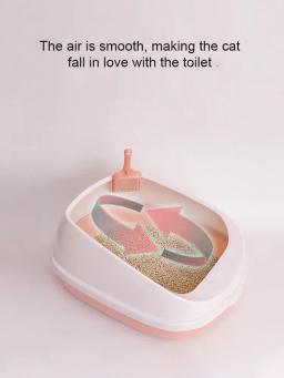 Caixa de areia para gatos com colher Banheiro para animais, Anti Splash Bedpan, Bandeja para cães, Banheiro para gatinhos, Toilette plástico em casa, Caixa de areia para gatos - Image 4
