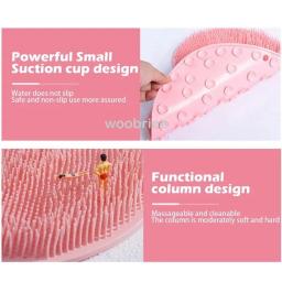 Silicone Rub Back Brush para Banheiro, Almofada de Pé de Lavagem Antiderrapante, Massagem Duche com Otário, Massagem de Banho, Escova Esfoliante - Image 5
