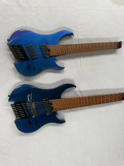 Guitarra Elétrica Azul Sem Cabeça de 7 Cordas com Captador de Alta Qualidade e Frete Grátis - Image 3
