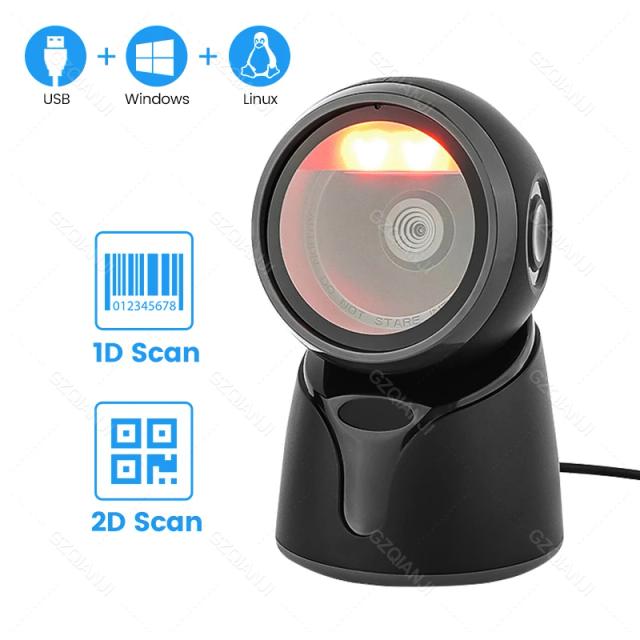 Scanner de Código de Barras 2D Mesa Alta Velocidade Leitor QR 1D 2D USB