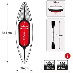 Inflável Kayak Fishing Boat, portátil, esportes aquáticos com Paddle Pump e Bag, 2 pessoas, acessórios - Image 3