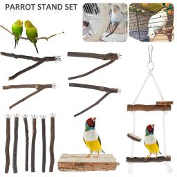 2/10 pçs papagaio pássaro poleiros de madeira natural pássaro pé vara papagaio poleiro suporte plataforma exercício de madeira escalada pata moagem - Image 1