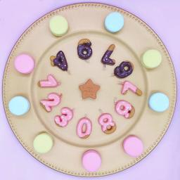 Velas digitais para bolo Topper, Donut, biscoitos de chocolate doce, 0-9 número Desejando, sobremesa de festa gradiente, mesa de vestir, 1pc - Image 4