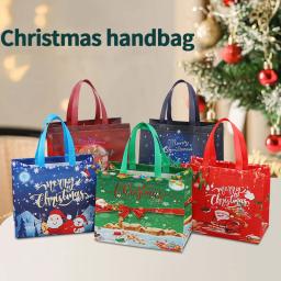 Sacos de presente de natal papai noel elk floco de neve impressão bolsa presentes de natal embrulho suprimentos feliz natal sacolas - Image 2