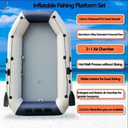 Barco Inflável Conjunto com Motor Elétrico, Pá Universal, Caiaques Em PVC, Ar Deck, Plataforma De Pesca, Grosso e Ampliado, 0.9mm - Image 1