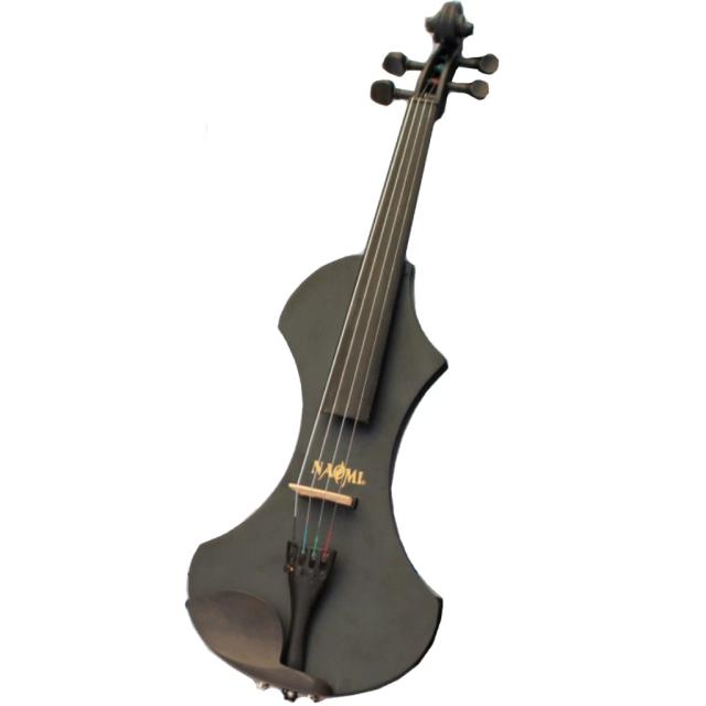 Conjunto de Violino Elétrico Naomi Full Size em Madeira Maciça para Iniciantes com Estojo e Arco - Design Especial 4/4
