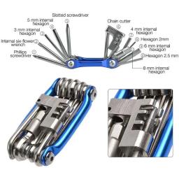 11 em 1 kit de ferramentas de reparo de bicicleta mountain bike chave de fenda corrente hex falou multifuncional conjunto de reparo de bicicleta ferramenta de ciclismo - Image 2