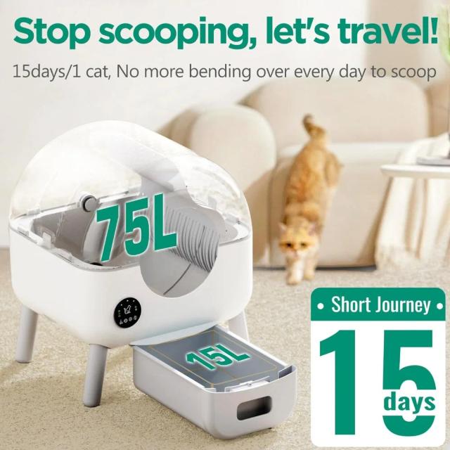 Caixa de Areia Automática para Gatos: Produtos Pet com Auto-limpeza, Banheiro com Sacos de Lixo e Esteira, Ideal para Facilitar a Limpeza