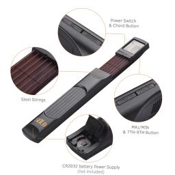 6 cordas Pocket Guitar Chord Trainer, Folk Guitar Practice Tool, 6 trversos com acordes rotativos, tela de gráfico para iniciantes - Image 4