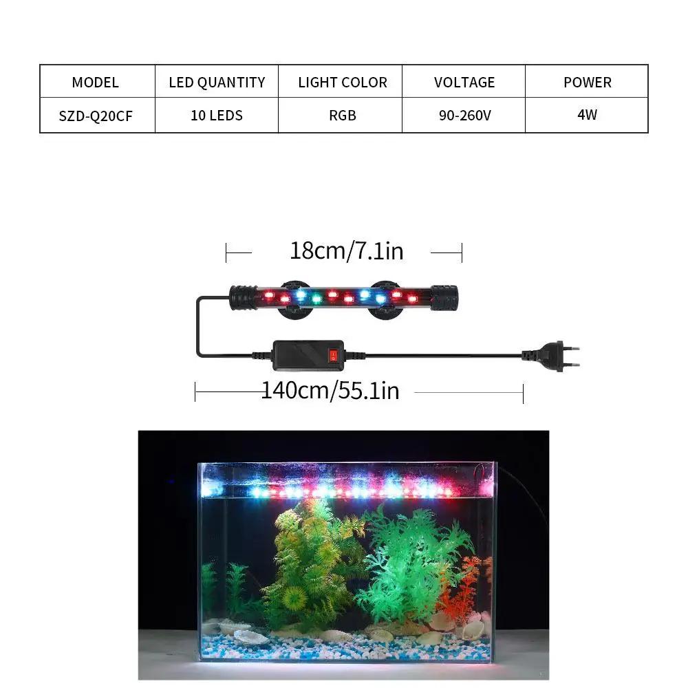 Luz do aquário à prova dwaterproof água led tanque de peixes luz subaquática clipe lâmpada aquários decoração iluminação planta lâmpada 58cm 220v 110v plugue da ue - Image 1