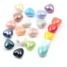 Contas de cerâmica coloridas em formato de coração, cor sólida, para pulseiras diy, colar, fabricação de jóias, acessórios artesanais, atacado - Image 2