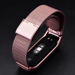 Pulseira de metal miband para xiaomi mi band 8 7 6 5 4 3 pulseira de aço inoxidável substituição das mulheres dos homens esporte loop - Image 2