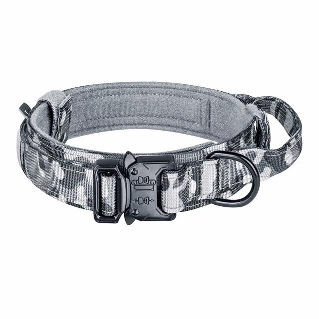 Coleira Tática Militar Ajustável em Nylon Durável para Cães Médios e Grandes, Ideal para Caminhadas e Treinamento ao Ar Livre