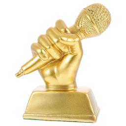 Troféu microfone prêmio cantando festa favores música prêmios decoração troféus ouro casa discurso acessório crianças karaoke pequena dança - Image 1
