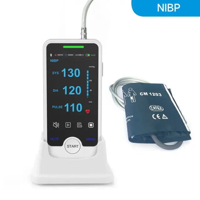 Monitor Portátil de Sinais Vitais para Pacientes Humanos e Veterinários - SPO2, NIBP, PR e Capnografia Opicional