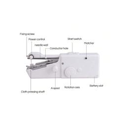 Mini máquina de costura portátil com luz, 2 velocidades, fio duplo, elétrico, doméstico, multifunções, cortador, foot tools - Image 3