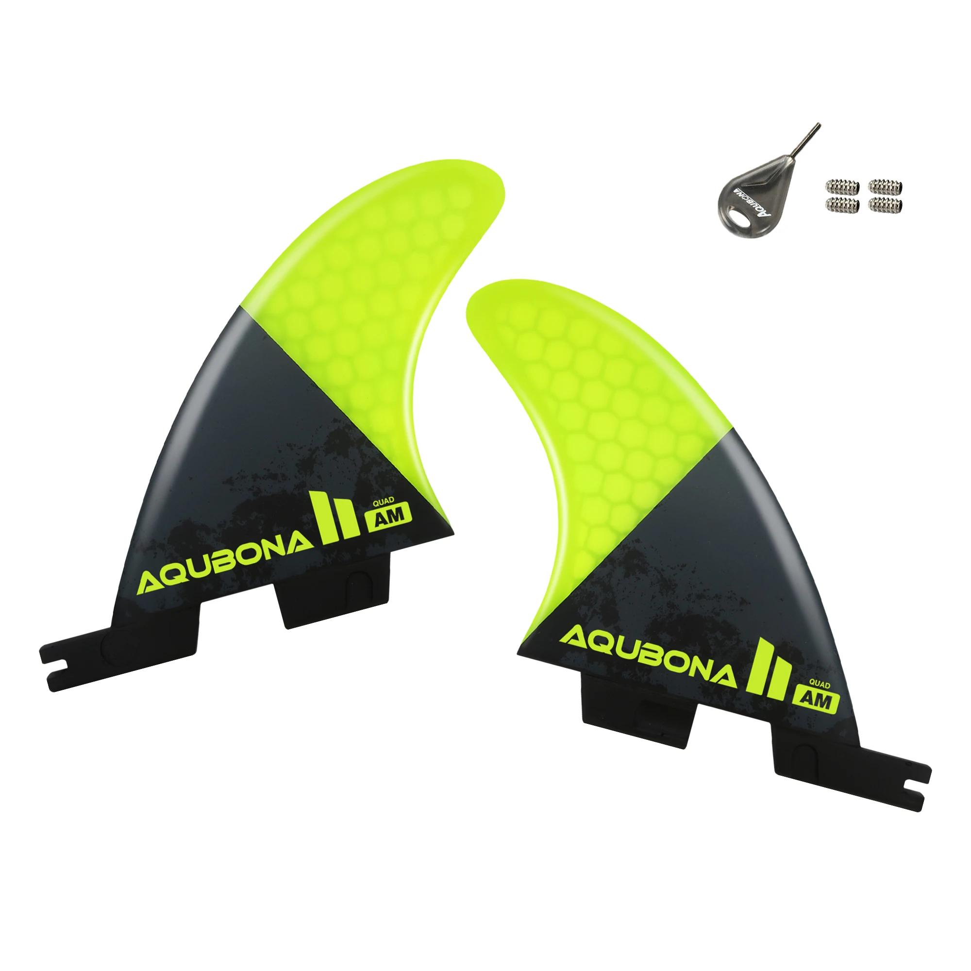 AQUBONA Fibra de vidro Honeycomb Prancha Fin Thruster Surf Fin ou Quad Set Single Tab ou Dual Tab S/M/L Tamanho com chave e parafusos - Image 1