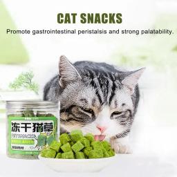 Catgrass Grain Freezedried Cat Snack, peludo Hairball Peças, biscoitos comprimidos, moer os dentes - Image 4