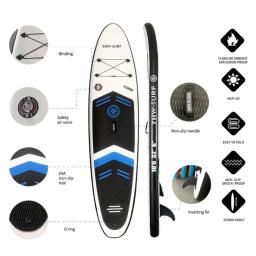 Inflável Stand Up Paddle Board, antiderrapante SUP Board, prancha de surf, bomba de ar, saco de transporte, barco em pé, Wakeboard, Longboard - Image 5