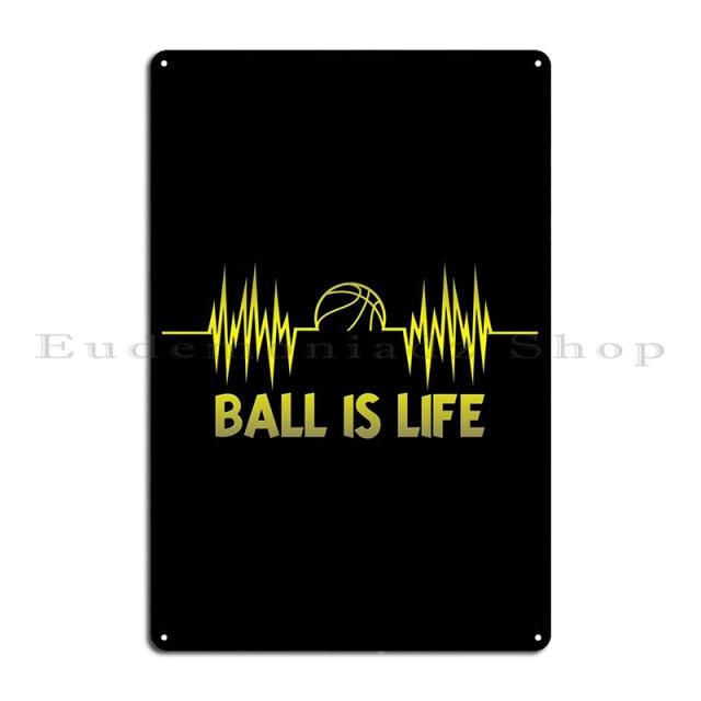 Placa de Metal Retro para Decoração de Parede do Clube de Basquete