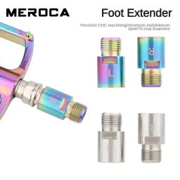 Meroca material de aço inoxidável extensores do eixo do pedal da bicicleta parafusos extensão espaçadores para pedais da bicicleta estrada mtb - Image 1