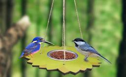 Pendurar enforcamentos Pássaro Alimentador, aves bebendo tigela, Quintal Decoração, Forma de Flor Alimentando Recipiente, Pássaro selvagem Pólo Alimentar, Pet Suprimentos - Image 1