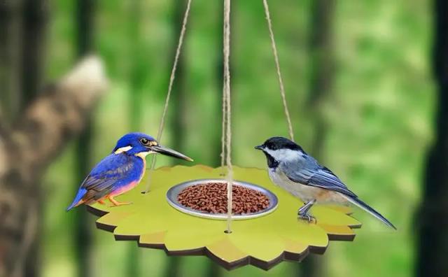 Suporte para Pássaros com Bastidores em Forma de Flor: Alimentador Estiloso e Prático para Aves em Seu Quintal