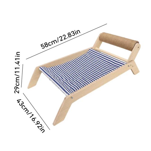 Cadeira de Praia para Gatos: Cama Elevada com Scratch de Sisal para Uso Interno e Externo em Todas as Estações