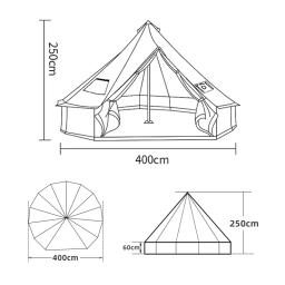 6-10people glamping luxo mongólia yurt família 4 metros caminhadas antistorm acampamento ao ar livre castelo tenda prata revestido função uv - Image 4