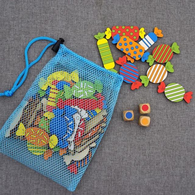 Jogo de Tabuleiro Montessori Madeira Dados Doces 300g