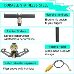 NUOGE-PCP Compressor de ar da bomba manual, alta pressão, 300Bar operado, tanque HPA, caça, carro, bicicleta, rifle de ar, 4 estágios, 30MPA, 4500Psi - Image 2