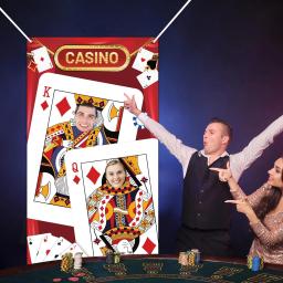 Festa temática do cassino jogando cartas, pano de fundo, jogo noturno, vitrine, foto, 90x180cm - Image 4