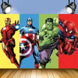 Marvel Superhero Birthday Party Decorações, Os Vingadores Kids Party Supplies, Conjunto de Louça, Balões, Banner, Toalha de Mesa, Pano de fundo - Image 5