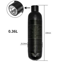 Cilindro de fibra de carbono 4500psi 300bar 30mpa 0,36l 0,42l 360cc 420cc tanque hpa cilindro de mergulho de alta pressão m18 * 1.5 - Image 2