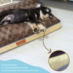 Memória espuma Pet Bed com removível lavável Faux Fur Cover, cama do cão impermeável para Crate, Anti-Slip Bottom, ortopédico - Image 3