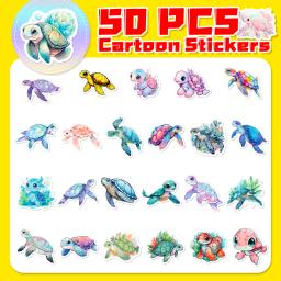 50 pçs colorido tartaruga do mar dos desenhos animados graffiti adesivos telefone guitarra portátil notebook mala copo adesivo à prova dwaterproof água decalques crianças - Image 2