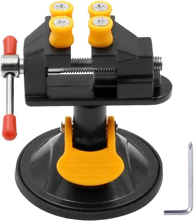 Mini Torno de Furadeira com Ventosa, Mesa Ajustável e Rotação 360 para Trabalhos em Joalheria