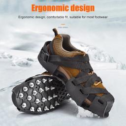 Grampos de Escalada Antiderrapantes, Grips de Gelo Profissionais, Chaveiros De Aço Inoxidável, Equipamento Ao Ar Livre, Inverno, 32 Studs, 1 Par - Image 2