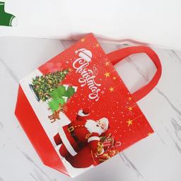 Sacolas de tecido não tecido de Natal, Papai Noel, Homem De Neve Impresso, Embalagem De Presente De Doces, Favores De Crianças, Presente De Ano Novo, Sacolas De Compras - Image 5