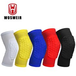 WOSWEIR 1PC Honeycomb Basquete Joelheiras Short Design Compressão Leg Mangas Joelheira Voleibol Protector Brace Suporte - Image 1