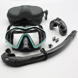 Profissional Silicone Impermeável e Anti-fog Snorkeling Conjunto para Adulto, Grande Campo Mergulho Superfície, Espelho, Wet Throat Snorkeling - Image 3