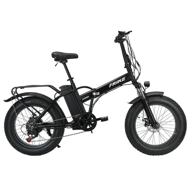 FRIKE E-bike Mountain Bike Elétrica Pneu Gordo Dobrável Leve e Potente