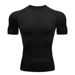 Camiseta de compressão seca rápida masculina, Soccer Jersey, Fitness Sportswear apertado, Ginásio Esporte, Camisa de manga curta, Camisa respirável, Corrida - Image 2